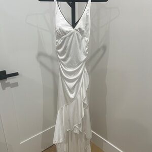 Windsor White Draped Women's Dress XS